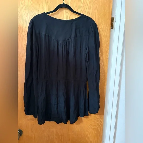 Free People black Lace-Up Tunic top M - Picture 10 of 10
